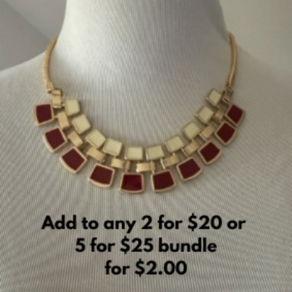 Elegant Red and Ivory Necklace in gold